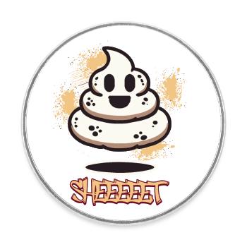 Lustiges Kackhaufen Gespenst Halloween Kacke - Runder Kühlschrankmagnet - Weiß - Vorne