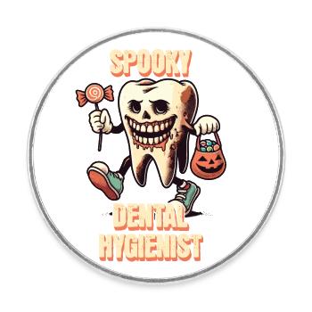 Spooky Dental Halloween Adventure - Round  fridge magnet - white - Front