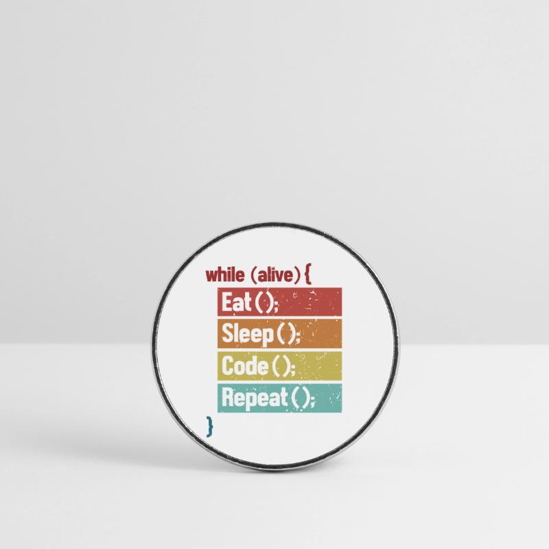 Eat Sleep Code Repeat Softwareingenieur Coder Runder Kühlschrankmagnet