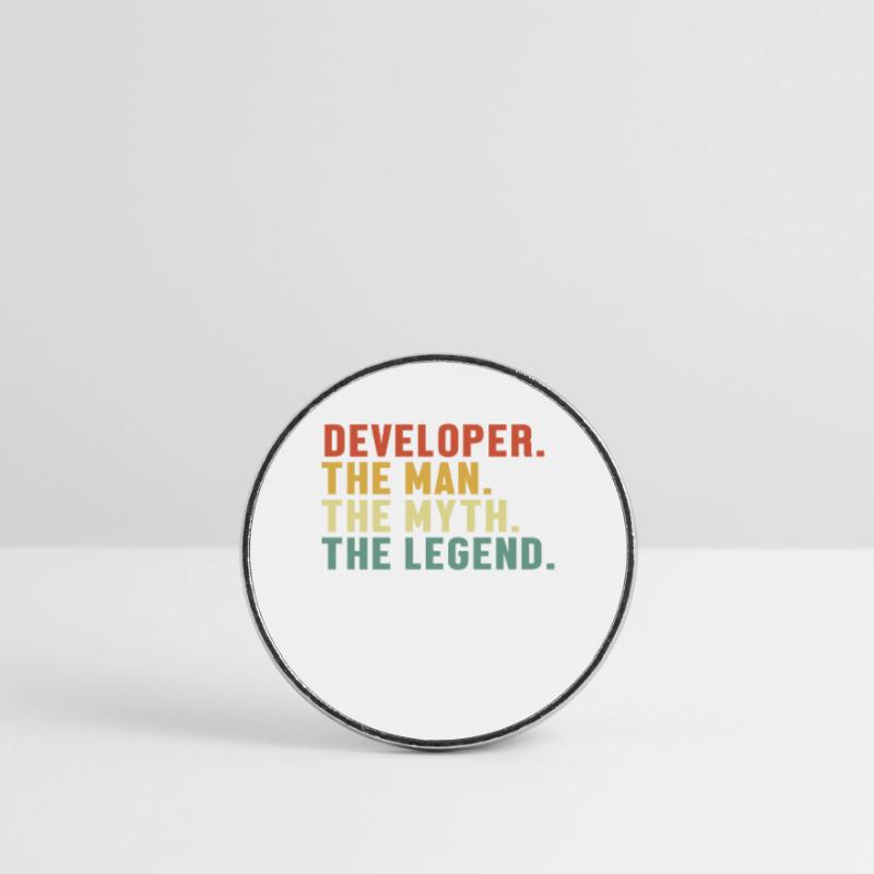 Developer Man Myth Legend Quality Engineer Devops Round  fridge magnet