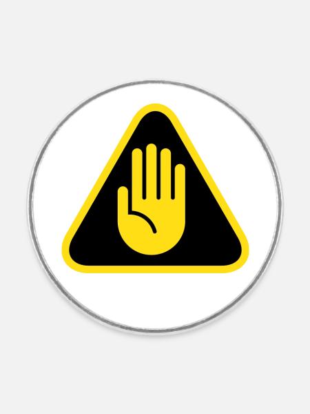 Stop Symbol - Runder Kühlschrankmagnet - Weiß