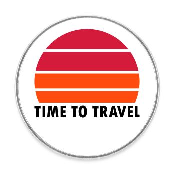 Time to travel (geteilte Sonne) - Runder Kühlschrankmagnet - Weiß - Vorne