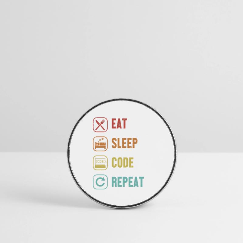 Eat Sleep Code Repeat Softwareingenieur Coder Runder Kühlschrankmagnet