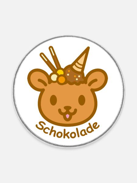Eisbär Schokolade - Runder Kühlschrankmagnet - Weiß