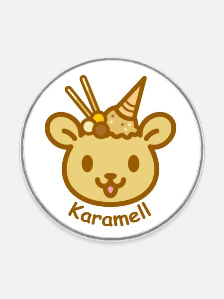 Eisbär Karamell - Runder Kühlschrankmagnet - Weiß