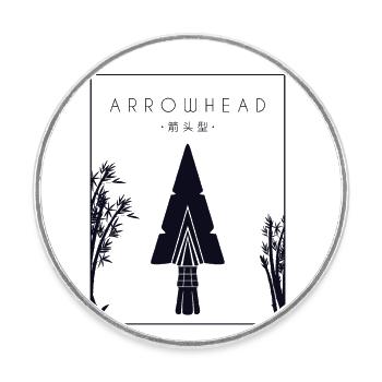 Arrowhead Chinese Hanzi Arrowhead Hunter - Round  fridge magnet - white - Front
