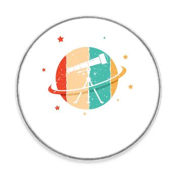 Rétro Starry Sky Cosmologiste Astronomy Photographe - Magnet rond - blanc - Devant