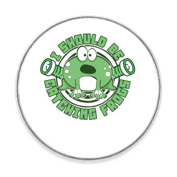 I Should Be Catching Frogs Toad Tadpole - Round  fridge magnet - white - Front