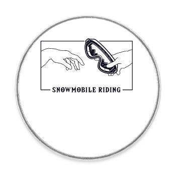 Michelangelo Creation of Adam Snowmobile Fahrer - Runder Kühlschrankmagnet - Weiß - Vorne