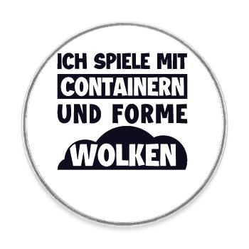 Ich Spiele Mit Containern Informatiker Admin - Runder Kühlschrankmagnet - Weiß - Vorne