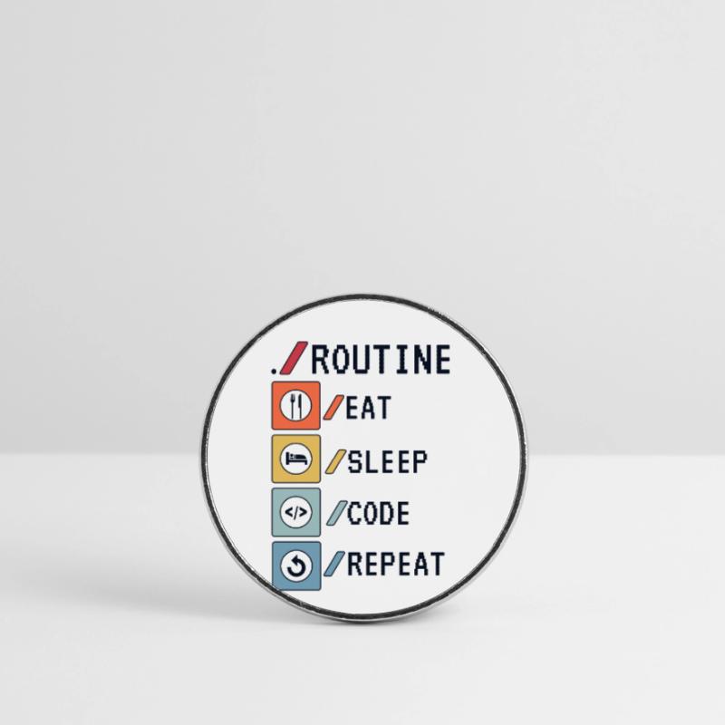 Routine Eat Sleep Code Repeat Developer Coder Round  fridge magnet