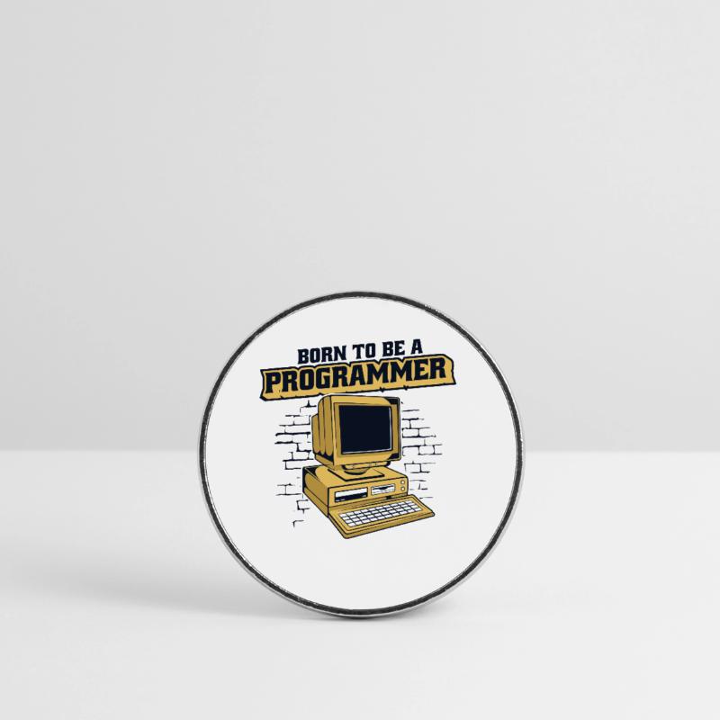Born To Be A Programmer Developer Coder Runder Kühlschrankmagnet
