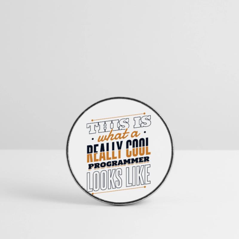 What A Really Cool Programmer Looks Like Coder Runder Kühlschrankmagnet