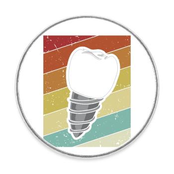Retro Dental Technical Assistant Dental Laboratory - Round  fridge magnet - white - Front