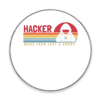 Hacker plus qu’un passe-temps d’ingénierie sociale - Magnet rond - blanc - Devant