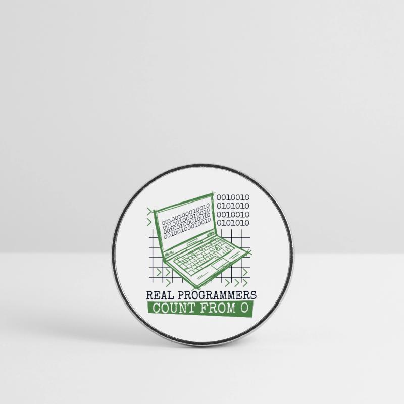 Real Programmers Count From 0 Developer Coder Runder Kühlschrankmagnet