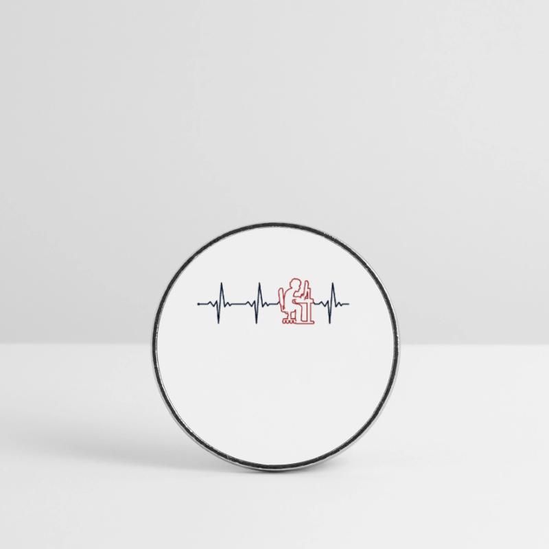 Programmer Heartbeat Softwareentwickler Coder Runder Kühlschrankmagnet