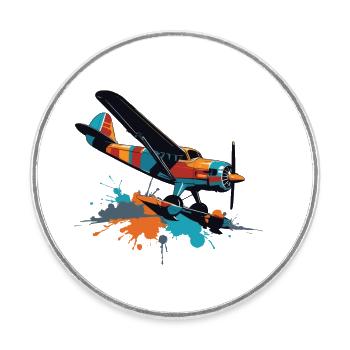 Modellflugzeug Pilot Flugzeug Hobby Flieger - Runder Kühlschrankmagnet - Weiß - Vorne