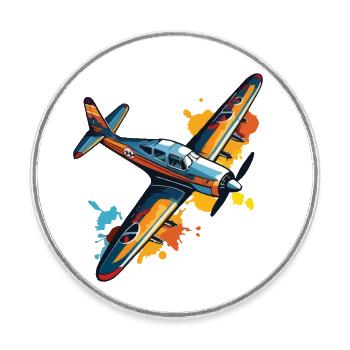 Model Airplane Pilot Airplane Hobby Design - Round  fridge magnet - white - Front