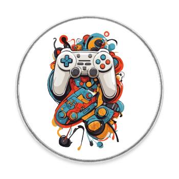 Abstrakte Kunst Ästhetisches Gamer Design - Runder Kühlschrankmagnet - Weiß - Vorne