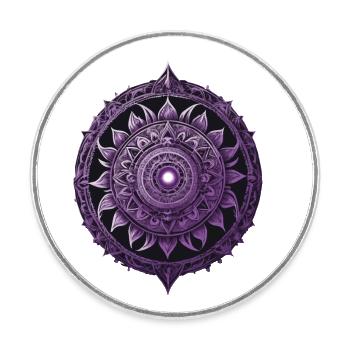 Mandala Design Aesthetic Pattern Spiritual - Round  fridge magnet - white - Front