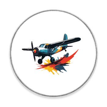 Maquette Avion Pilote Avion Hobby - Magnet rond - blanc - Devant