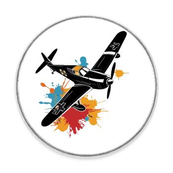Model Airplane Pilot Airplane Hobby Design - Round  fridge magnet - white - Front