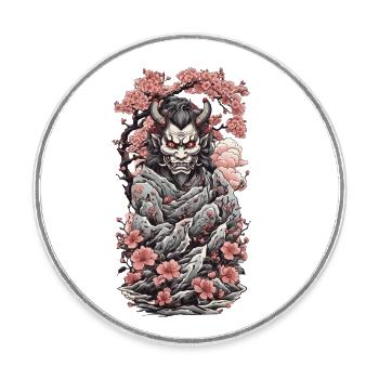 Kirschblüten Yokai Oni Ästhetik und Japan Style - Runder Kühlschrankmagnet - Weiß - Vorne