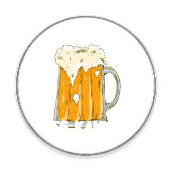 Es Kann Eskalieren Humorvolles Bier Trinken - Runder Kühlschrankmagnet - Weiß - Vorne