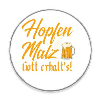 Humorous Beer Drinking Beer Garden Outfit - Round  fridge magnet - white - Front