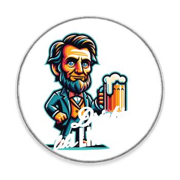 Drinkin' Like Lincoln Retro Vintage Design - Round  fridge magnet - white - Front