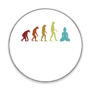 Buddhism Evolution Buddhist Statue Symbol Priest - Round  fridge magnet - white - Front