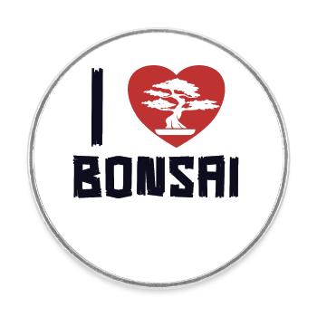 Ich liebe Bonsai Bonsai Töpfe Penjing Indoor Bonsai - Runder Kühlschrankmagnet - Weiß - Vorne