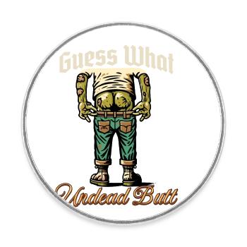 Halloween Decoration Undead Funny Butt - Round  fridge magnet - white - Front