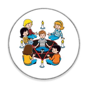 Retro Design Okkulte Beschwörung Rituale Vintage - Runder Kühlschrankmagnet - Weiß - Vorne