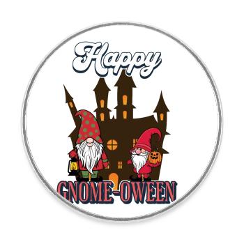 Happy Gnome-Oween Lustiger Halloween Gnom Spruch - Runder Kühlschrankmagnet - Weiß - Vorne
