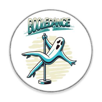 Danse booléenne drôle disant Pole Dance Ghost - Magnet rond - blanc - Devant