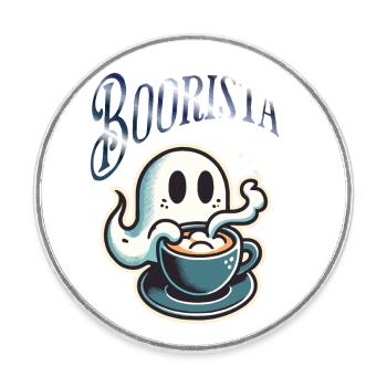 Boorista Funny Coffee Saying Halloween - Round  fridge magnet - white - Front