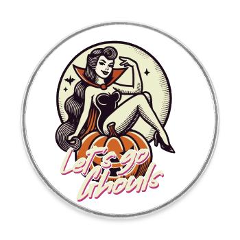 Let’s Go Ghouls Drôle Halloween Girl - Magnet rond - blanc - Devant