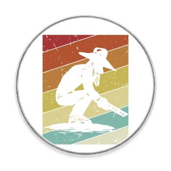 Retro Prospecting Miner Placer Mining Gold Panning - Round  fridge magnet - white - Front