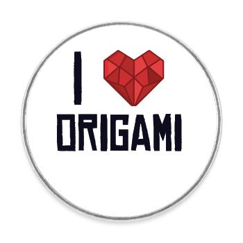 Ich liebe Origami Papierkranich Falten Eule Meister - Runder Kühlschrankmagnet - Weiß - Vorne