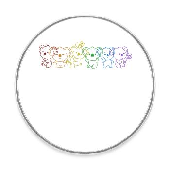 Koala LGBT Rainbow Koalabear Eucalyptus Lover - Round  fridge magnet - white - Front