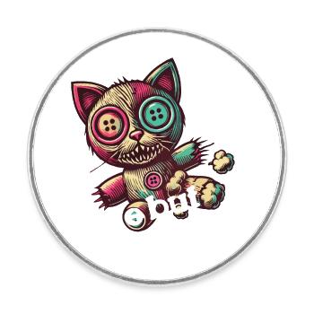Psychopathe mental mignon mais brisé - Magnet rond - blanc - Devant