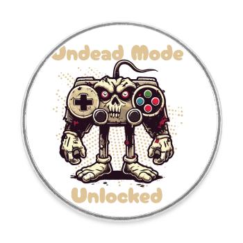 Mode manette de jeu Zombie déchaîné - Magnet rond - blanc - Devant