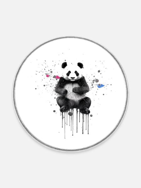 süßer Panda Grafitti - Runder Kühlschrankmagnet - Weiß