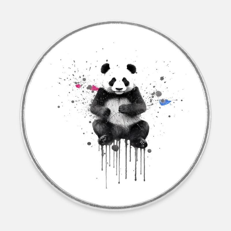 süßer Panda Grafitti - Runder Kühlschrankmagnet - Weiß