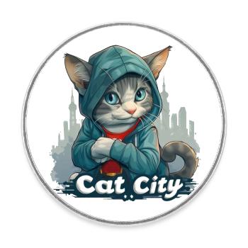 Mode exclusive de Kitten City L’élégance tendance - Magnet rond - blanc - Devant
