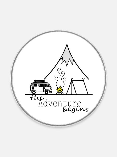 The Adventure begins - Runder Kühlschrankmagnet - Weiß