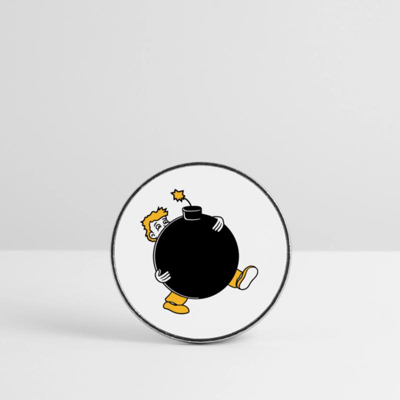 bomb explosion explode tnt dynamite dangerous Round  fridge magnet