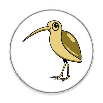 Schnepfe Vogel Tier witzig süss Design - Runder Kühlschrankmagnet - Weiß - Vorne